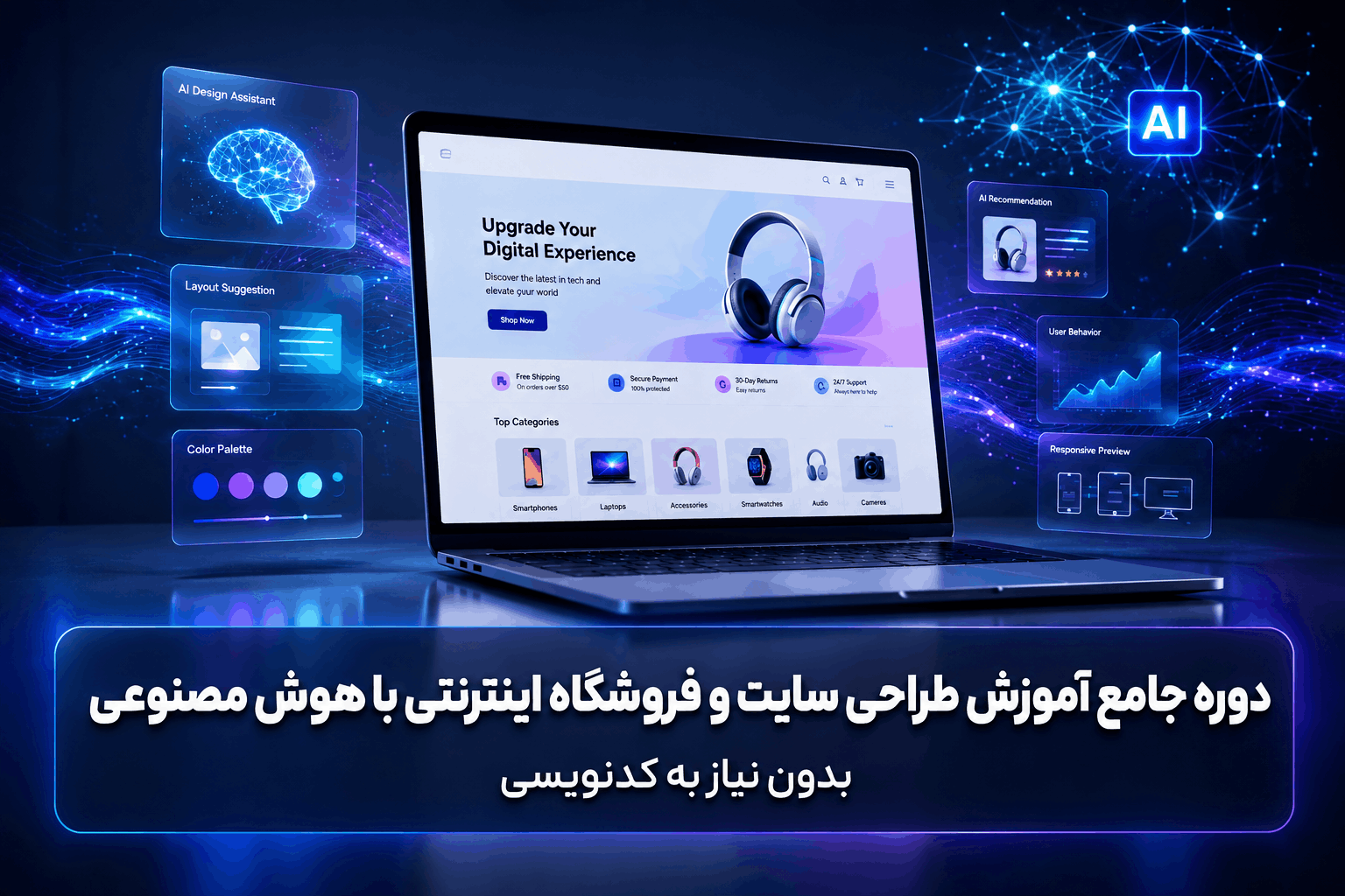 آموزش ساخت و طراحی وبسایت فروشگاهی با هوش مصنوعی.